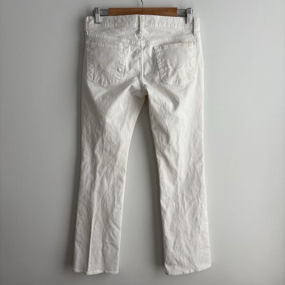 7 for All Mankind Jeans Women's 28 Bootcut White Denim Flare Low Rise 28x33 - Picture 3 of 9